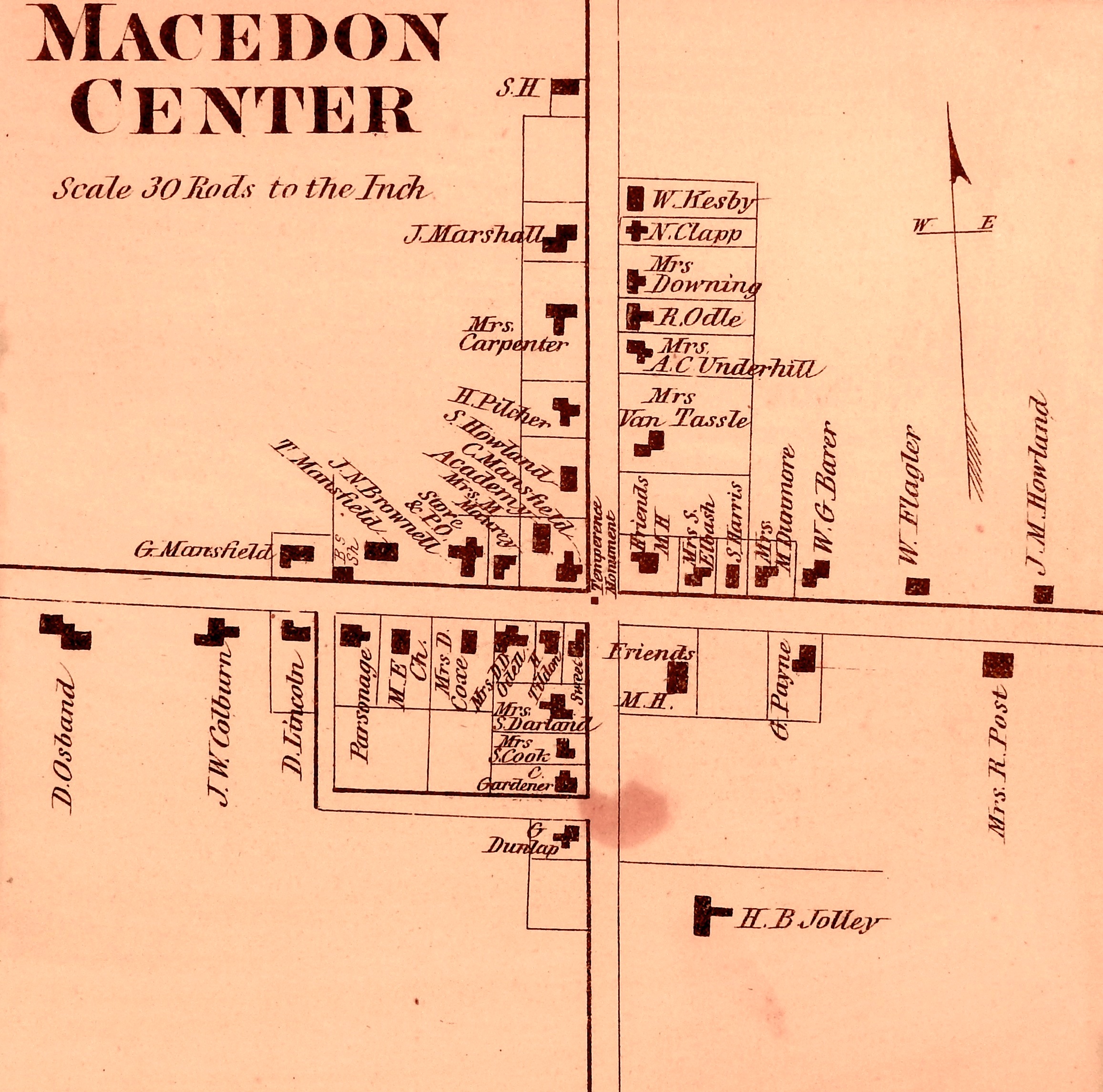 1874 Macedon Center Map
