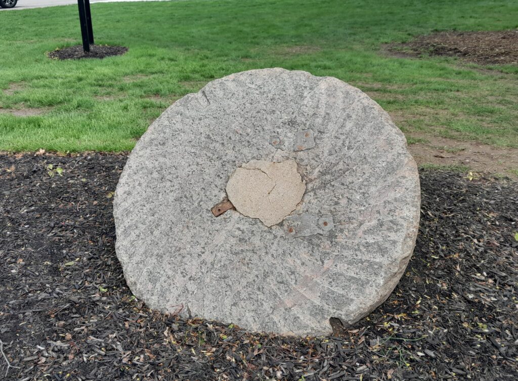 Bickford mill stone on display